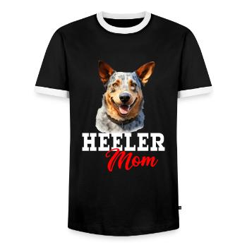 Australian Cattle Dog - Männer Kontrast-T-Shirt - Schwarz/Weiß - Vorne - AI Model Female 172 light (172cm) & AI Model Male 178 light (178cm)