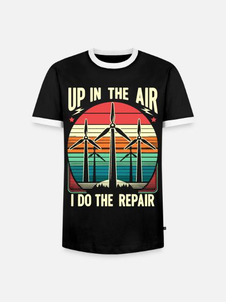 Windrad Kletterer Industriekletterer Geschenk - Männer Kontrast-T-Shirt - Schwarz/Weiß