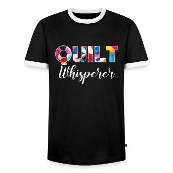 Sewciopath, Quilting sewing - Männer Kontrast-T-Shirt - Schwarz/Weiß - Vorne - AI Model Female 172 light (172cm) & AI Model Male 178 light (178cm)