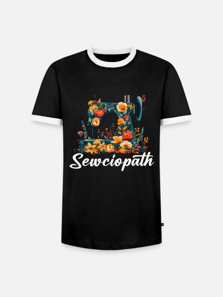 Sewciopath, Quilting sewing - Männer Kontrast-T-Shirt - Schwarz/Weiß