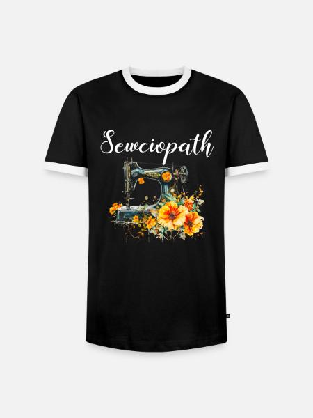 Sewciopath, Quilting sewing - Männer Kontrast-T-Shirt - Schwarz/Weiß