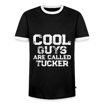 Cool guys are called Tucker - Männer Kontrast-T-Shirt - Schwarz/Weiß - Vorne - AI Model Female 172 light (172cm) & AI Model Male 178 light (178cm)