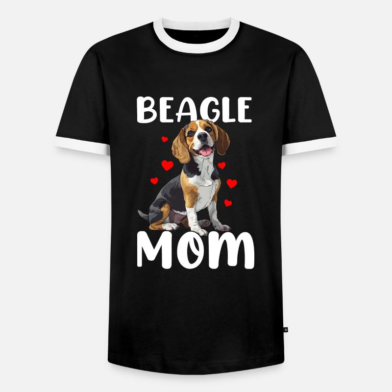 beagle mom beagle - Men's Ringer Shirt - black/white