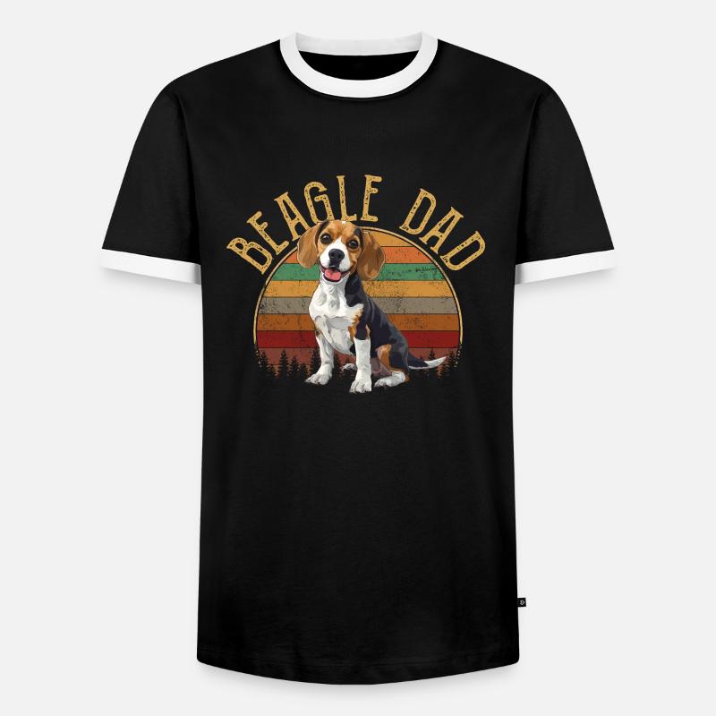 beagle dad beagle - Männer Kontrast-T-Shirt - Schwarz/Weiß