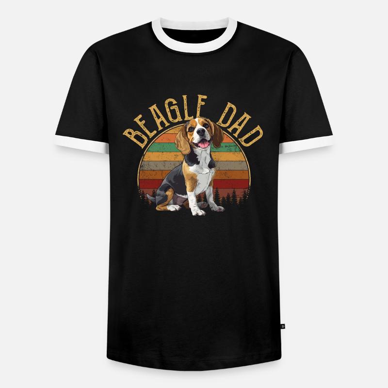 beagle dad beagle - Men's Ringer Shirt - black/white
