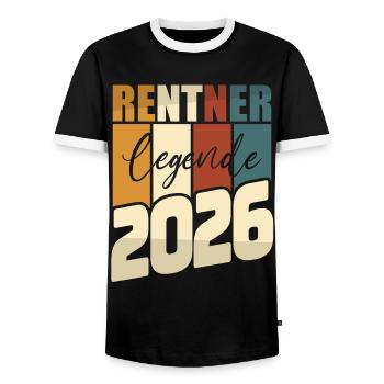 Rente Geschenk 2026 Rentner Ruhestand Spruch - Männer Kontrast-T-Shirt - Schwarz/Weiß - Vorne - AI Model Female 172 light (172cm) & AI Model Male 178 light (178cm)