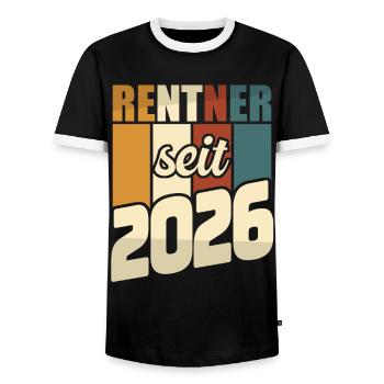 Rente Geschenk 2026 Rentner Ruhestand Spruch - Männer Kontrast-T-Shirt - Schwarz/Weiß - Vorne - AI Model Female 172 light (172cm) & AI Model Male 178 light (178cm)