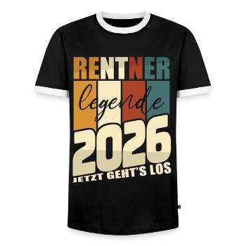 Rente Geschenk 2026 Rentner Ruhestand Spruch - Männer Kontrast-T-Shirt - Schwarz/Weiß - Vorne - AI Model Female 172 light (172cm) & AI Model Male 178 light (178cm)