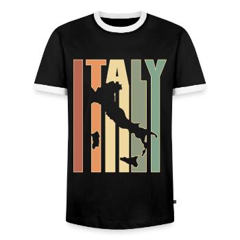 Italie Vintage carte cadeau pour les Italiens - T-shirt contrasté Homme - noir/blanc - Devant - AI Model Female 172 light (172cm) & AI Model Male 178 light (178cm)
