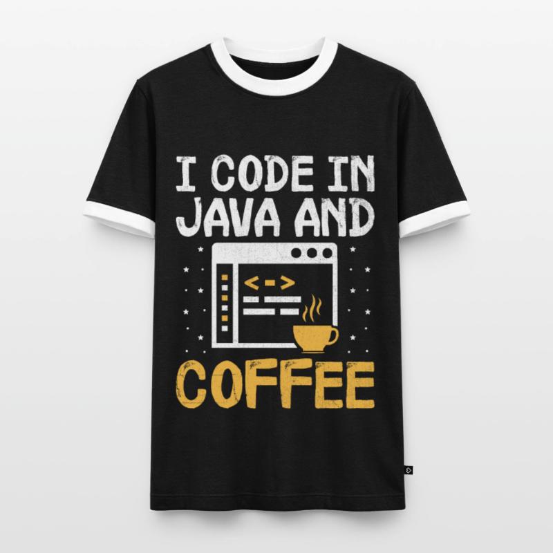 Café Codage Programmeur Codeur Développeur Nerd Coff T-shirt contrasté Homme