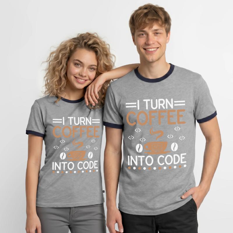 Coffee Coding Programmer Coder Developer Nerd Coff Men's Ringer Shirt
