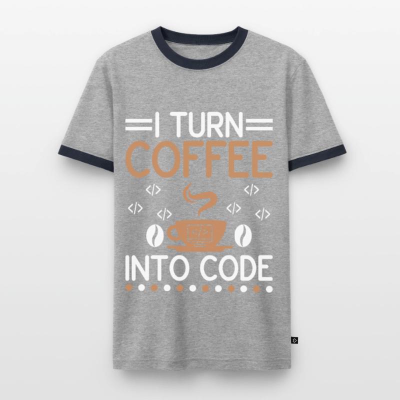 Coffee Coding Programmer Coder Developer Nerd Coff Men's Ringer Shirt