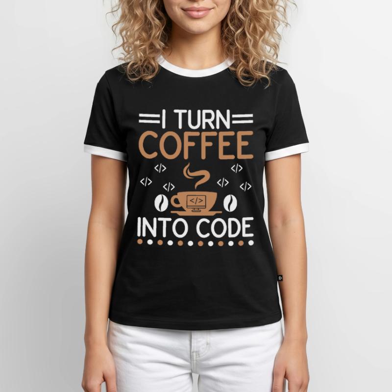 Coffee Coding Programmer Coder Developer Nerd Coff Men's Ringer Shirt