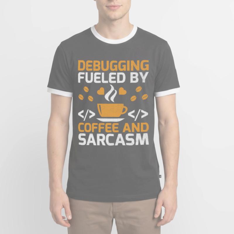 Café Codage Programmeur Codeur Développeur Nerd Coff T-shirt contrasté Homme