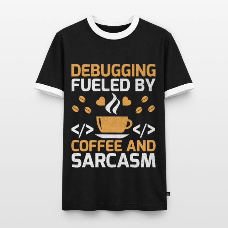 Café Codage Programmeur Codeur Développeur Nerd Coff T-shirt contrasté Homme