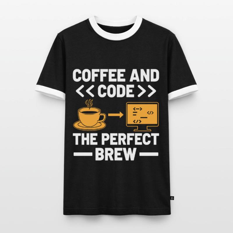 Coffee Coding Programmer Coder Developer Nerd Coff Men's Ringer Shirt