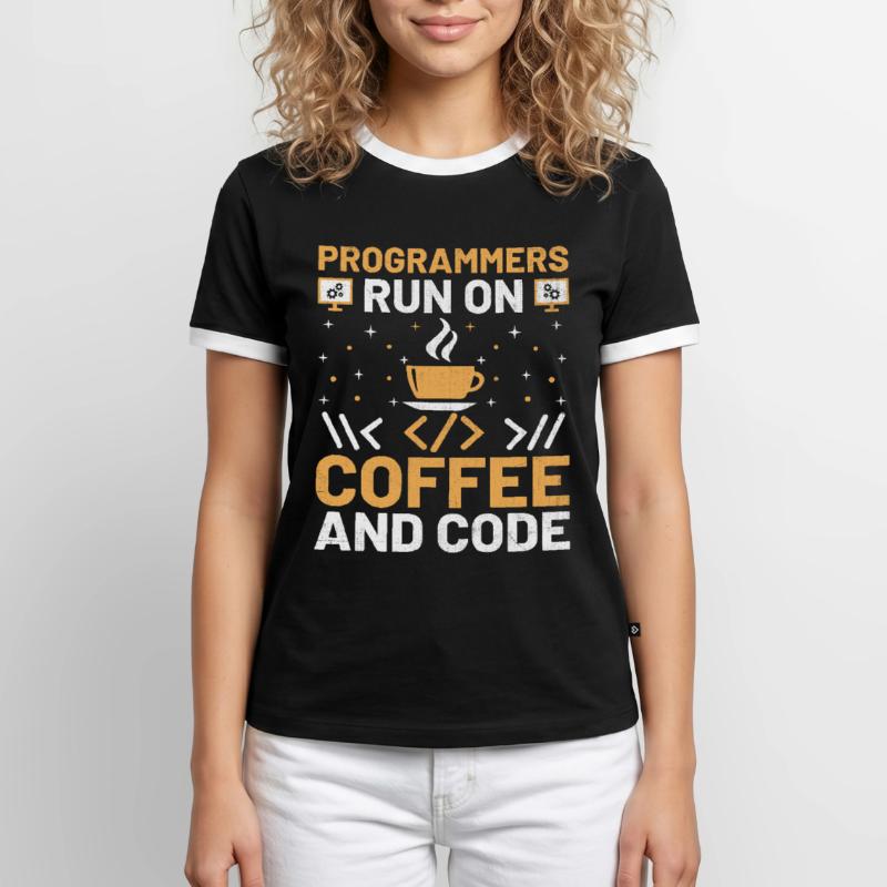 Coffee Coding Programmer Coder Developer Nerd Coff Men's Ringer Shirt