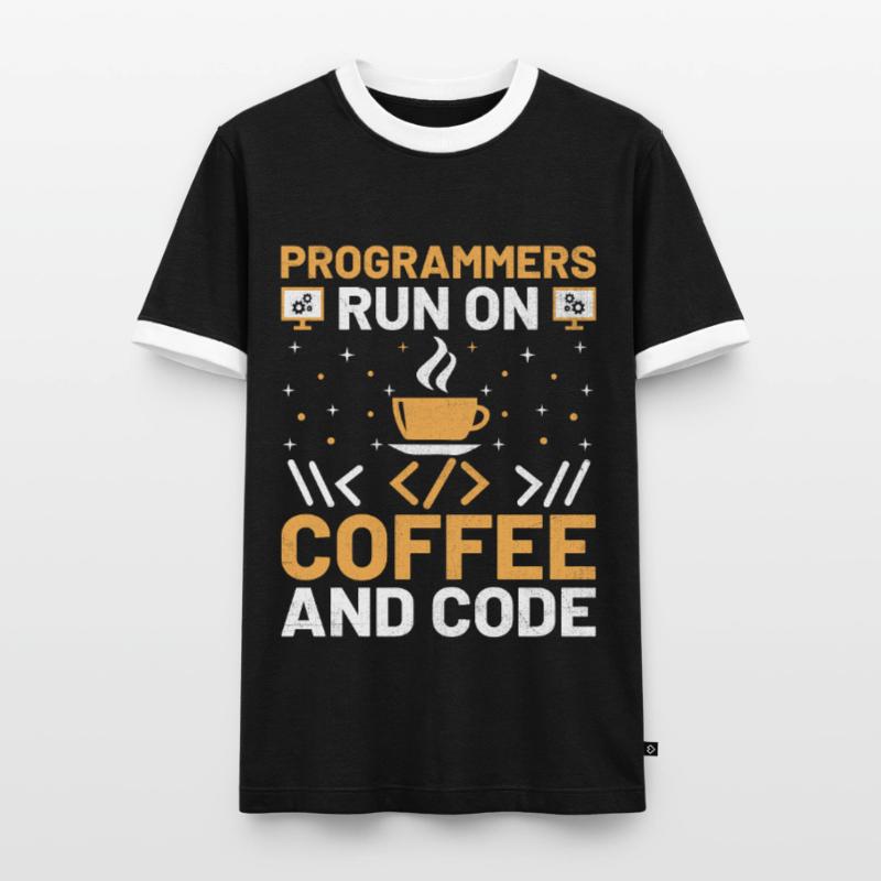 Coffee Coding Programmer Coder Developer Nerd Coff Men's Ringer Shirt