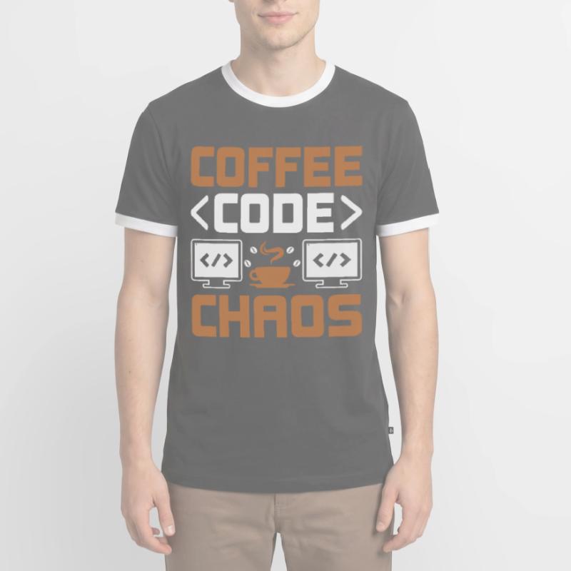 Café Codage Programmeur Codeur Développeur Nerd Coff T-shirt contrasté Homme