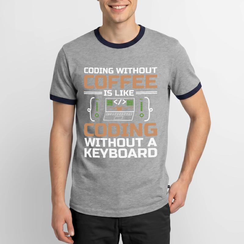 Coffee Coding Programmer Coder Developer Nerd Coff Men's Ringer Shirt