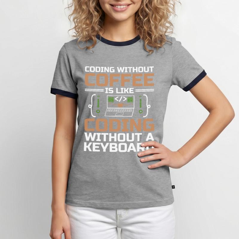 Coffee Coding Programmer Coder Developer Nerd Coff Men's Ringer Shirt