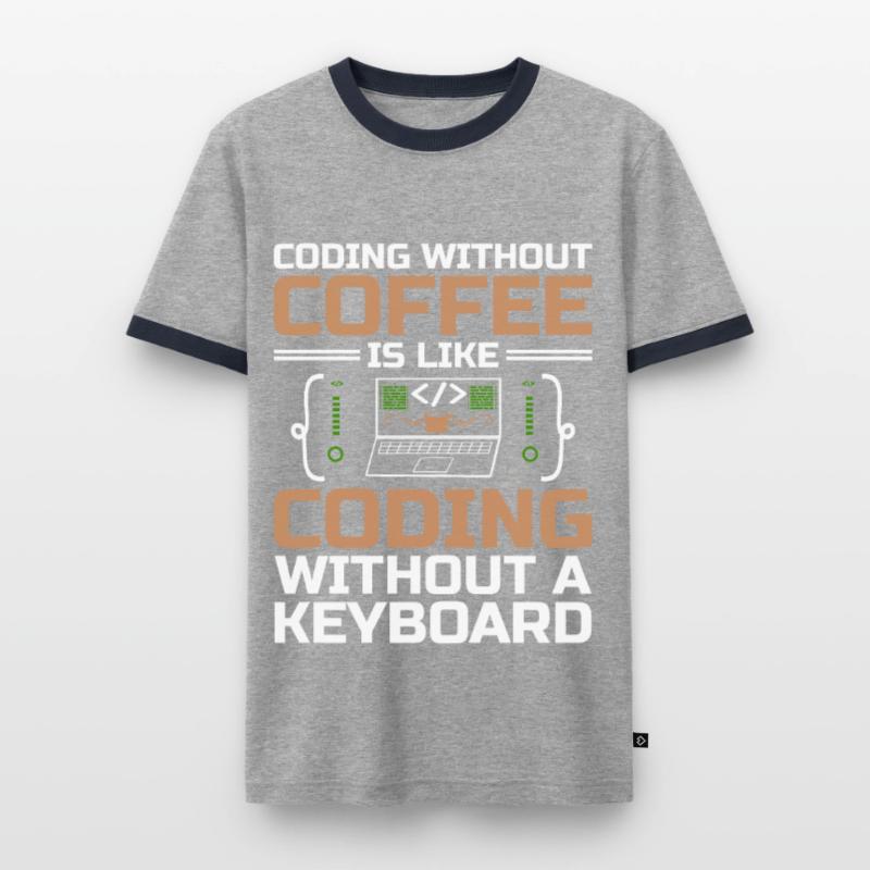 Coffee Coding Programmer Coder Developer Nerd Coff Men's Ringer Shirt