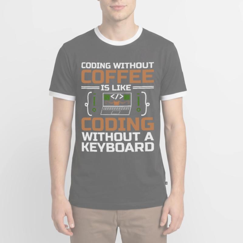 Café Codage Programmeur Codeur Développeur Nerd Coff T-shirt contrasté Homme