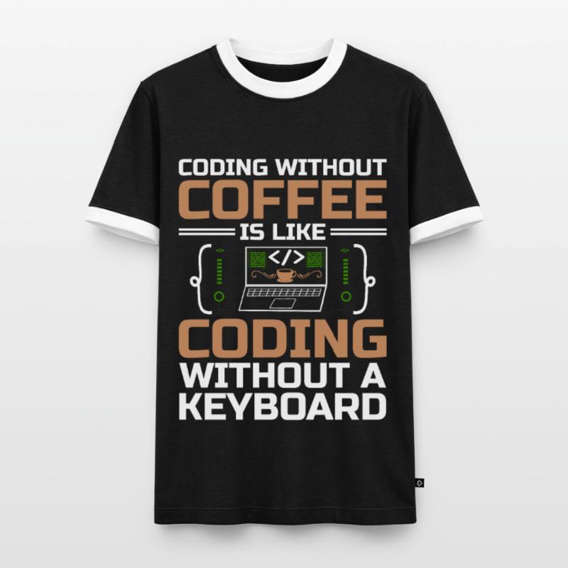 Café Codage Programmeur Codeur Développeur Nerd Coff T-shirt contrasté Homme