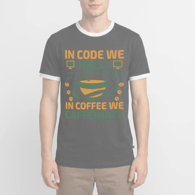 Café Codage Programmeur Codeur Développeur Nerd Coff T-shirt contrasté Homme