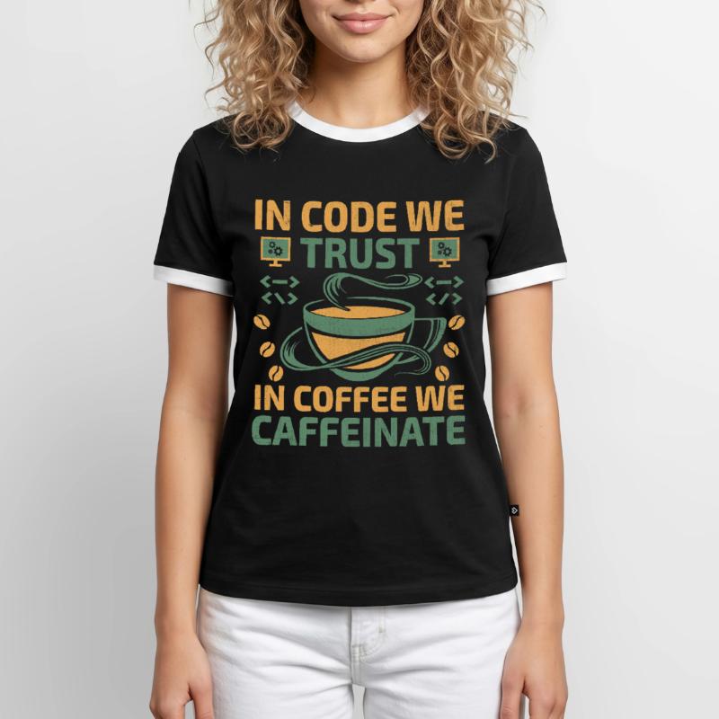 Coffee Coding Programmer Coder Developer Nerd Coff Men's Ringer Shirt