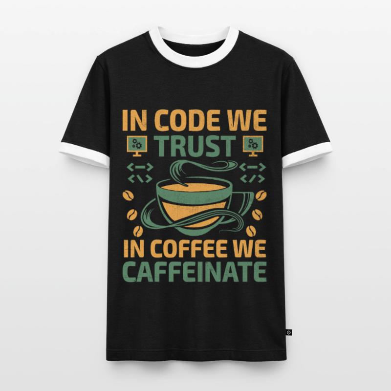 Coffee Coding Programmer Coder Developer Nerd Coff Men's Ringer Shirt