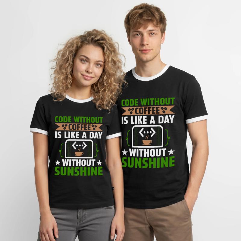 Coffee Coding Programmer Coder Developer Nerd Coff Men's Ringer Shirt