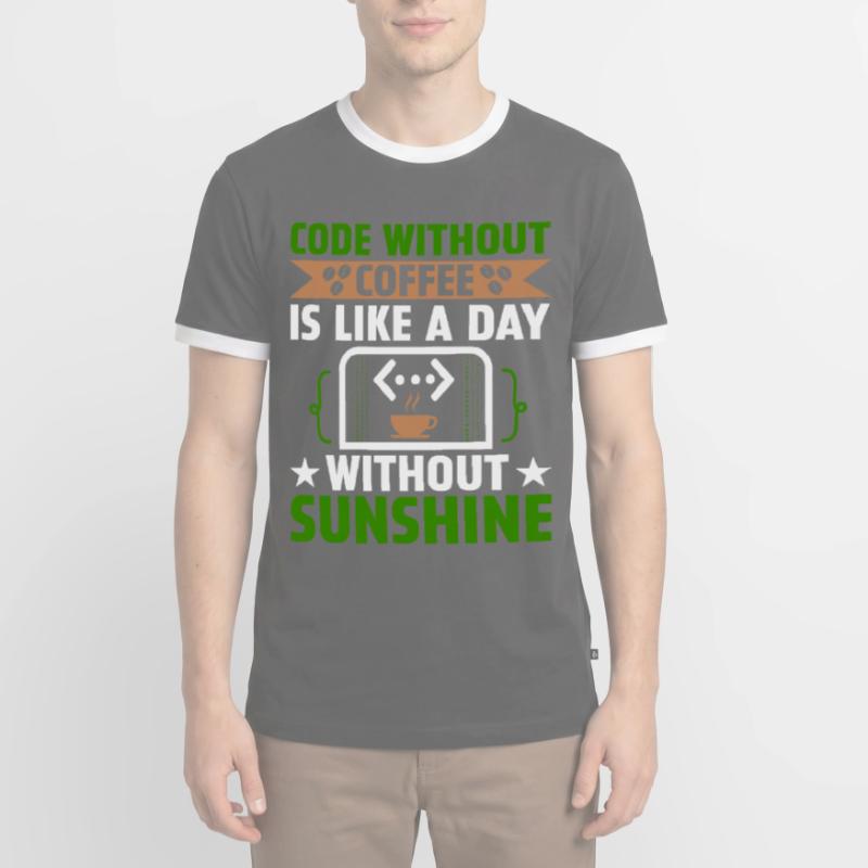 Café Codage Programmeur Codeur Développeur Nerd Coff T-shirt contrasté Homme