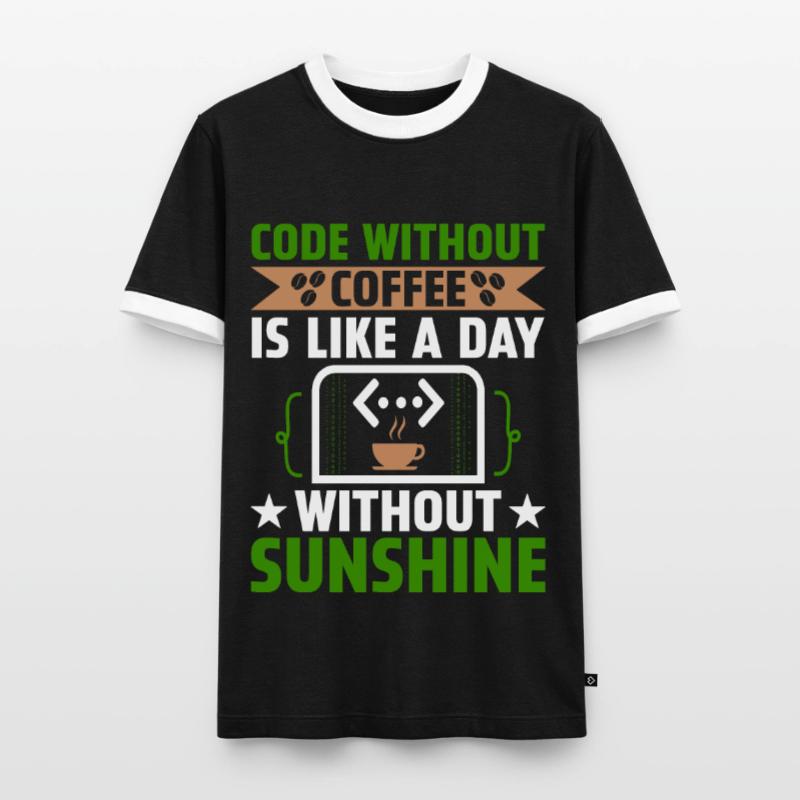 Coffee Coding Programmer Coder Developer Nerd Coff Men's Ringer Shirt