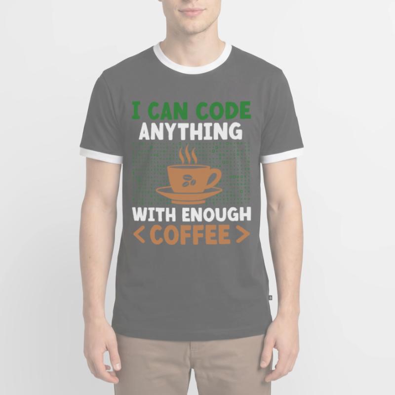 Coffee Coding Programmer Coder Developer Nerd Coff Men's Ringer Shirt