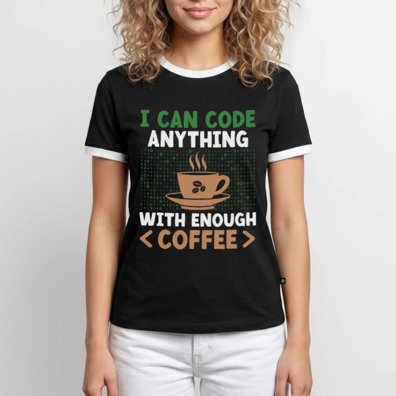 Coffee Coding Programmer Coder Developer Nerd Coff Men's Ringer Shirt