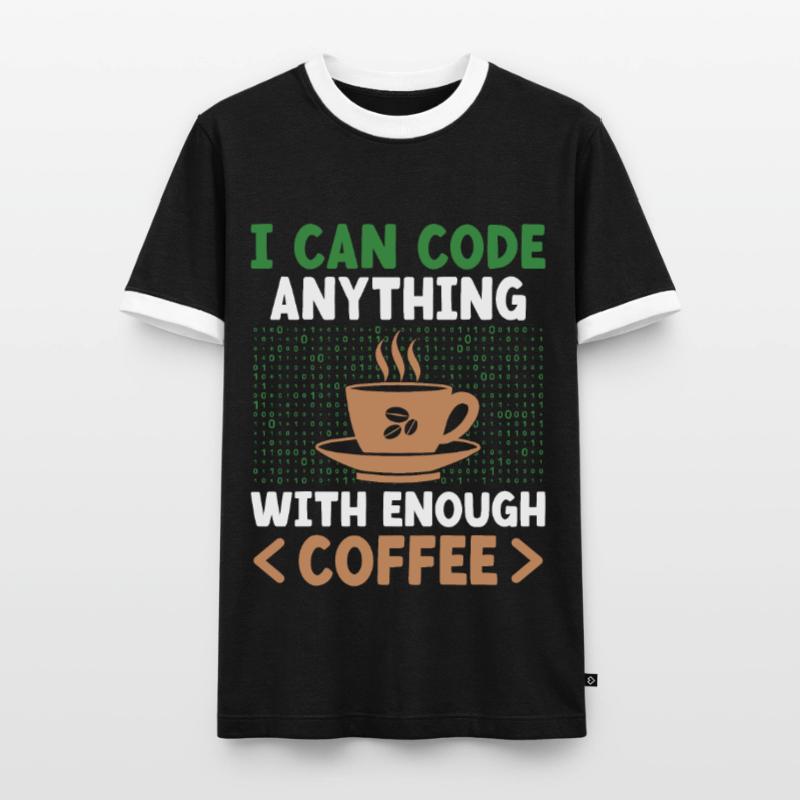 Coffee Coding Programmer Coder Developer Nerd Coff Men's Ringer Shirt