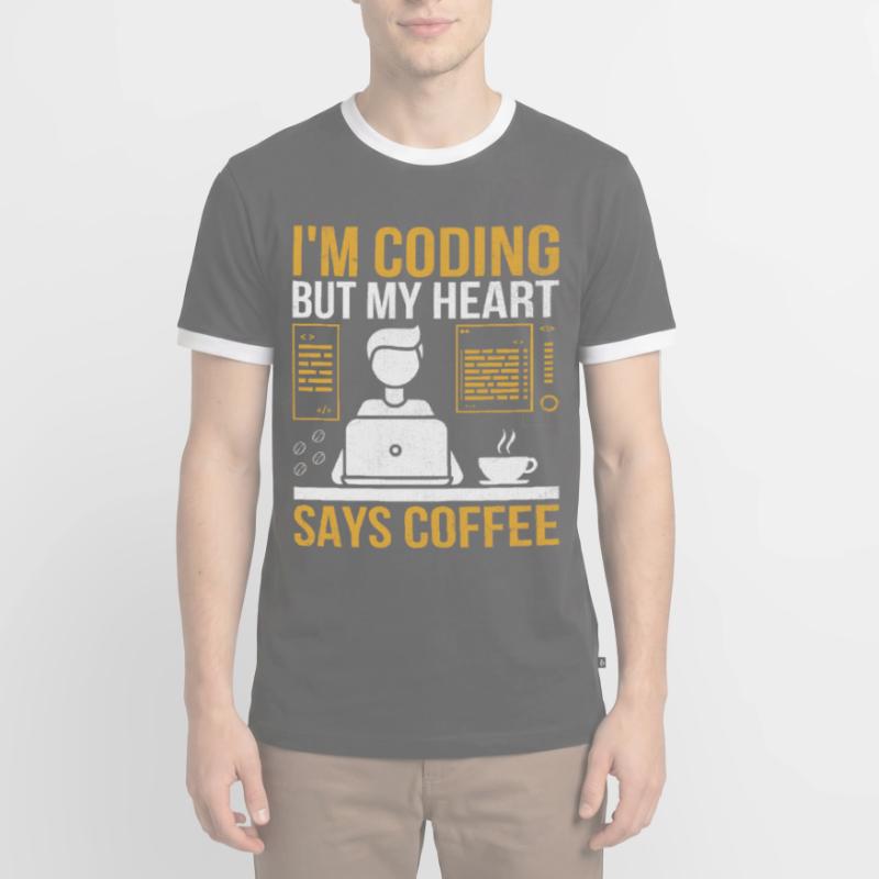 Café Codage Programmeur Codeur Développeur Nerd Coff T-shirt contrasté Homme