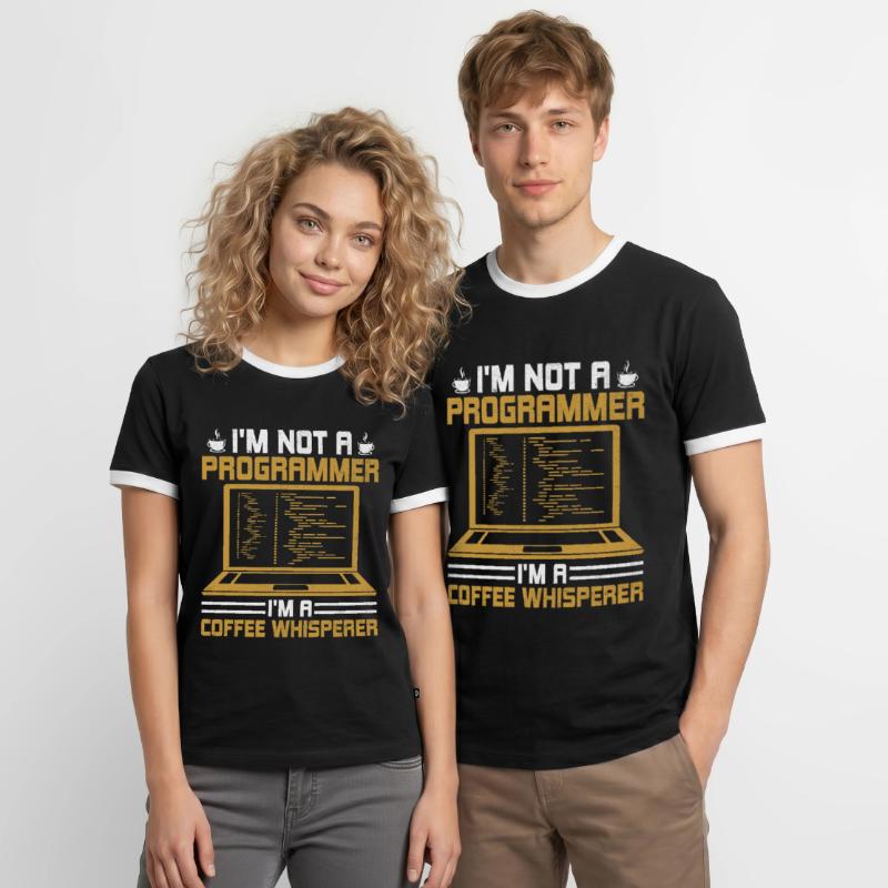 Café Codage Programmeur Codeur Développeur Nerd Coff T-shirt contrasté Homme