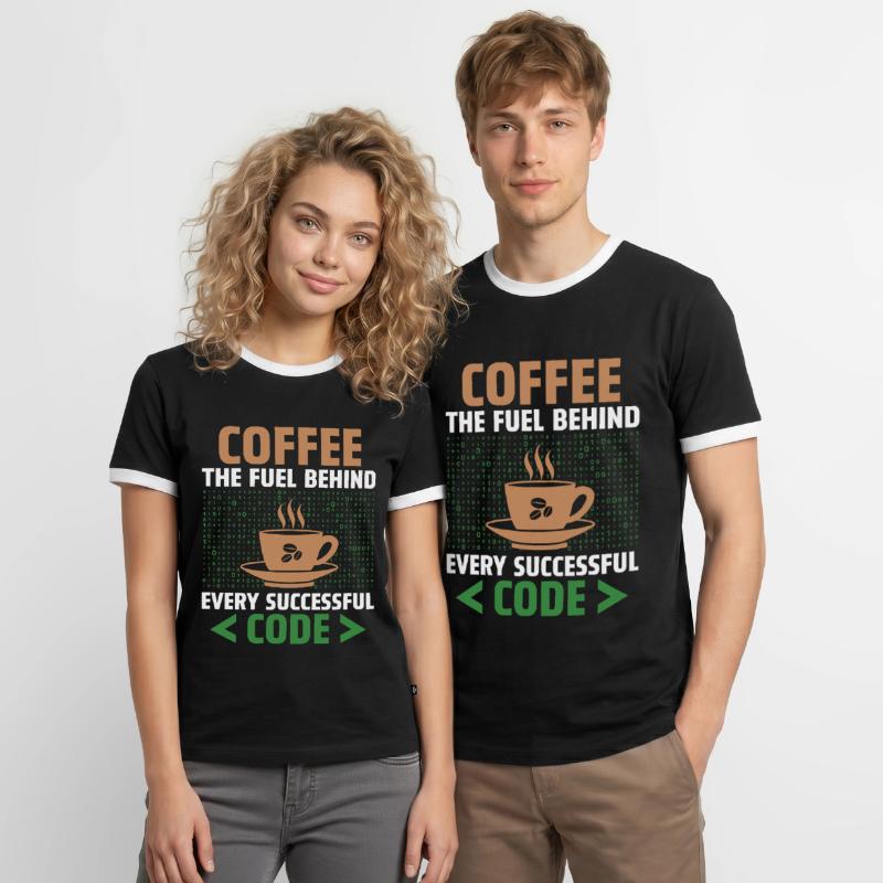 Coffee Coding Programmer Coder Developer Nerd Coff Men's Ringer Shirt