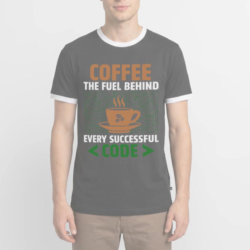 Coffee Coding Programmer Coder Developer Nerd Coff Men's Ringer Shirt
