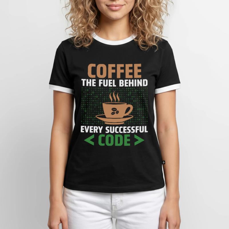Café Codage Programmeur Codeur Développeur Nerd Coff T-shirt contrasté Homme