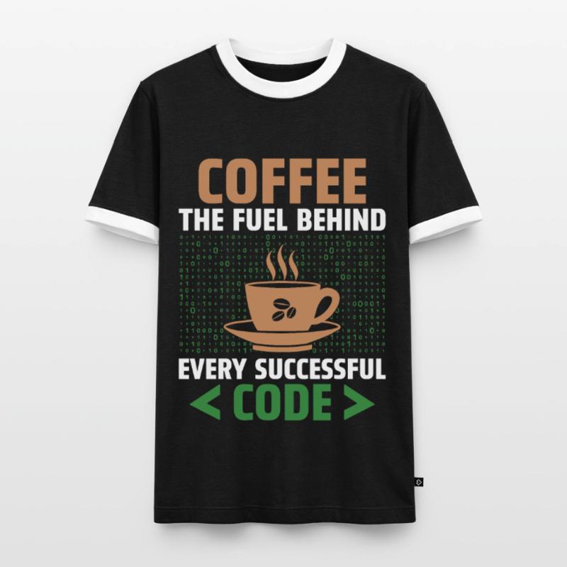 Coffee Coding Programmer Coder Developer Nerd Coff Men's Ringer Shirt