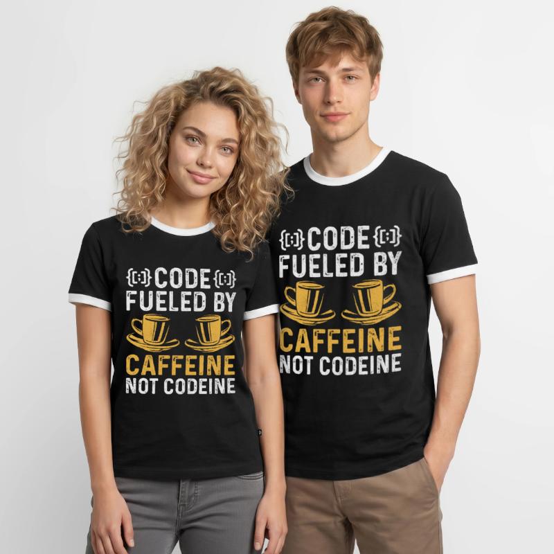 Coffee Coding Programmer Coder Developer Nerd Coff Men's Ringer Shirt
