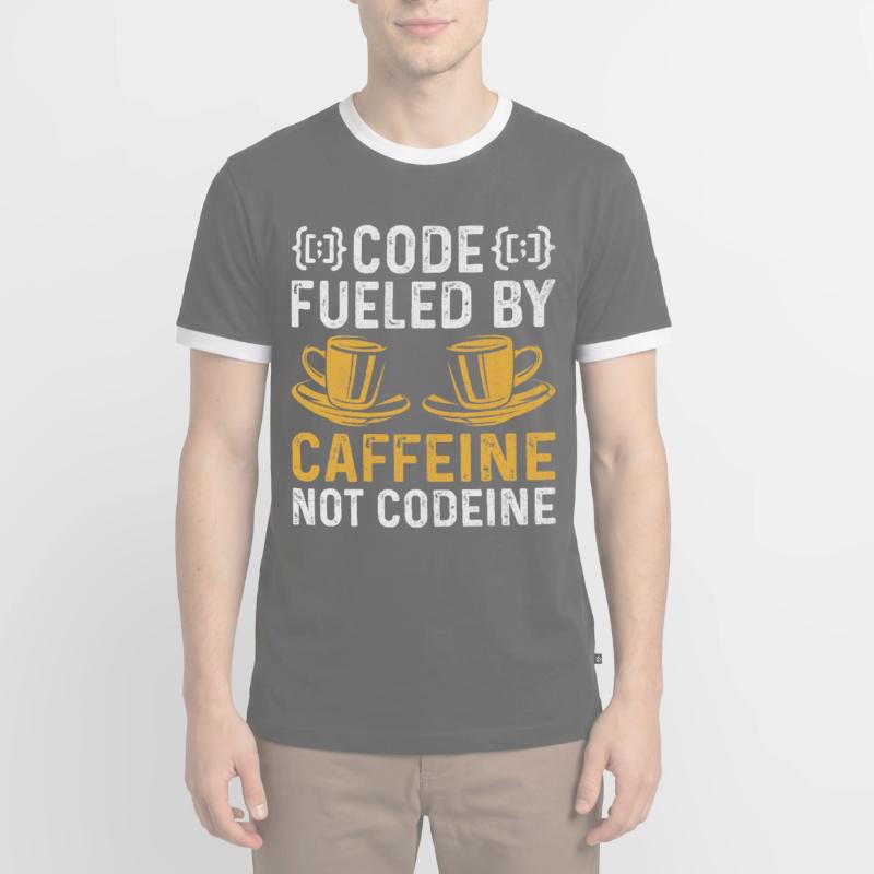 Coffee Coding Programmer Coder Developer Nerd Coff Men's Ringer Shirt