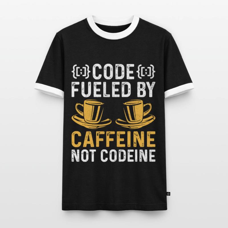 Coffee Coding Programmer Coder Developer Nerd Coff Men's Ringer Shirt