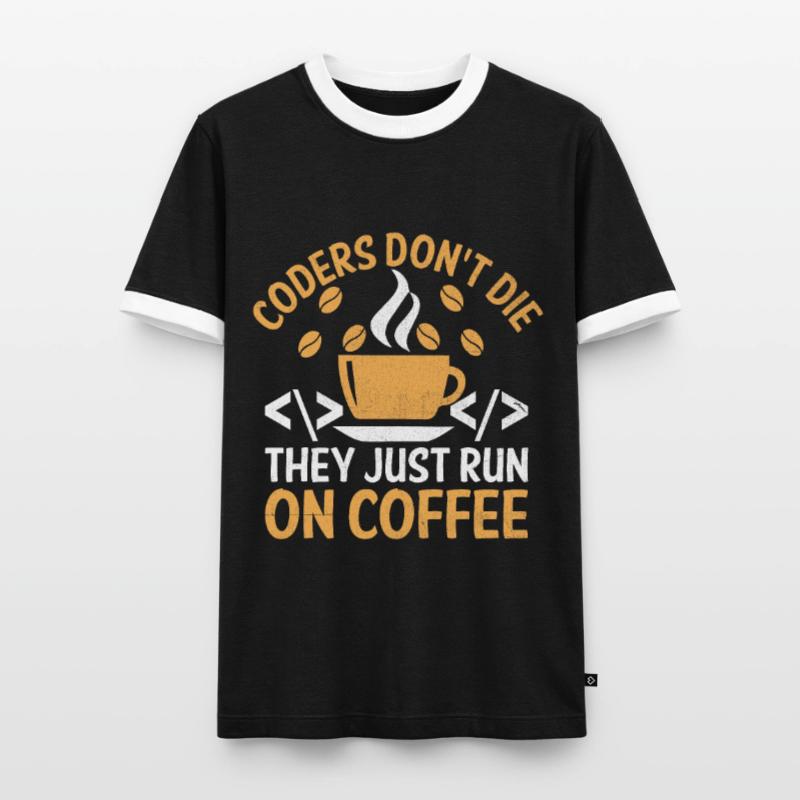 Café Codage Programmeur Codeur Développeur Nerd Coff T-shirt contrasté Homme