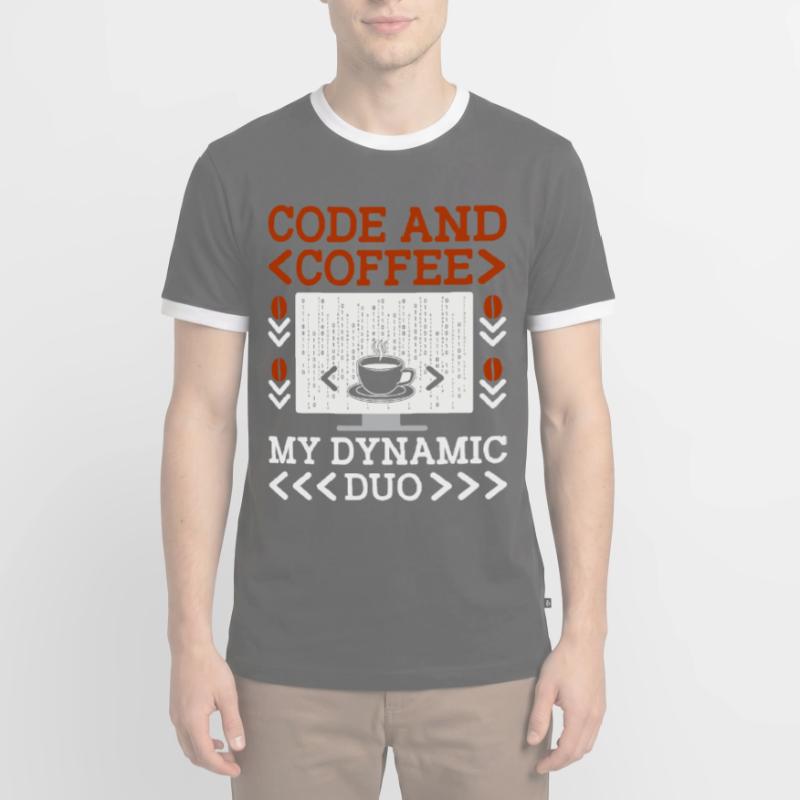 Café Codage Programmeur Codeur Développeur Nerd Coff T-shirt contrasté Homme