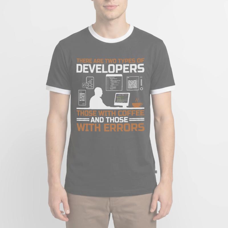 Coffee Coding Programmer Coder Developer Nerd Coff Men's Ringer Shirt