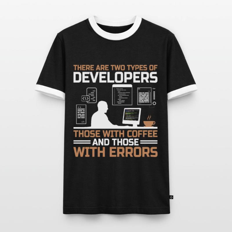 Coffee Coding Programmer Coder Developer Nerd Coff Men's Ringer Shirt